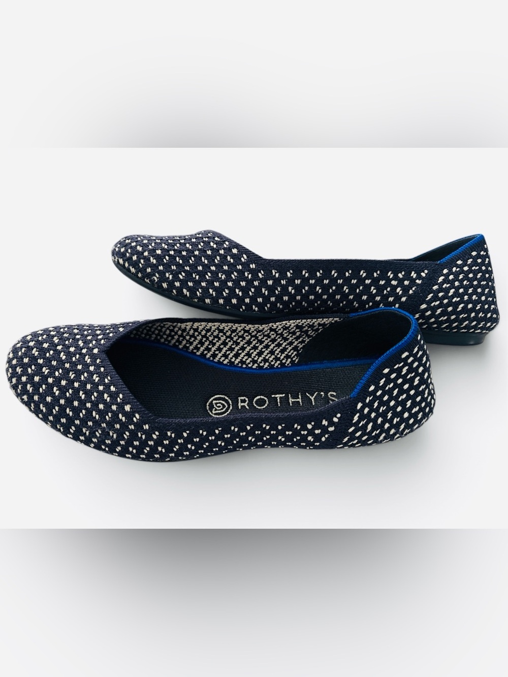 Rothys Retired Navy Maritime Honeycomb Slip On Round Toe Flats Size US 7 1/2